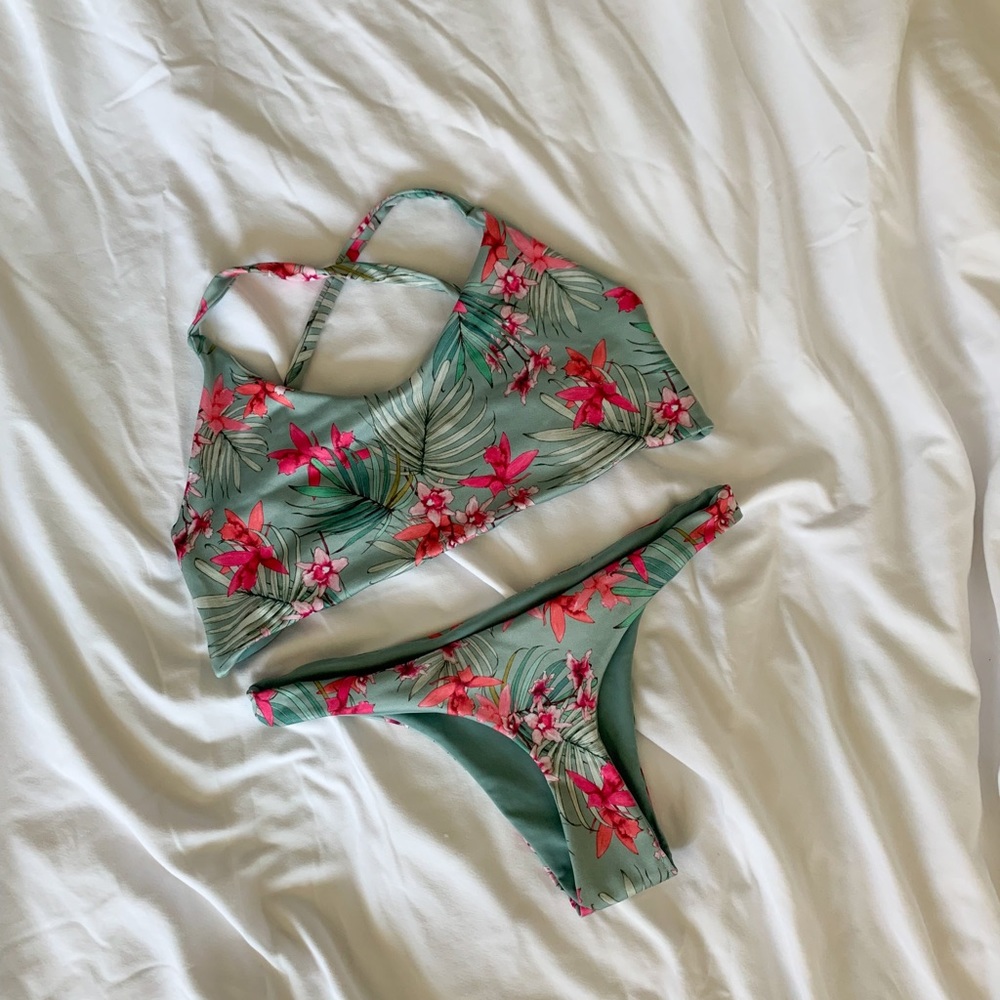 TROPICAL | blue bikini set